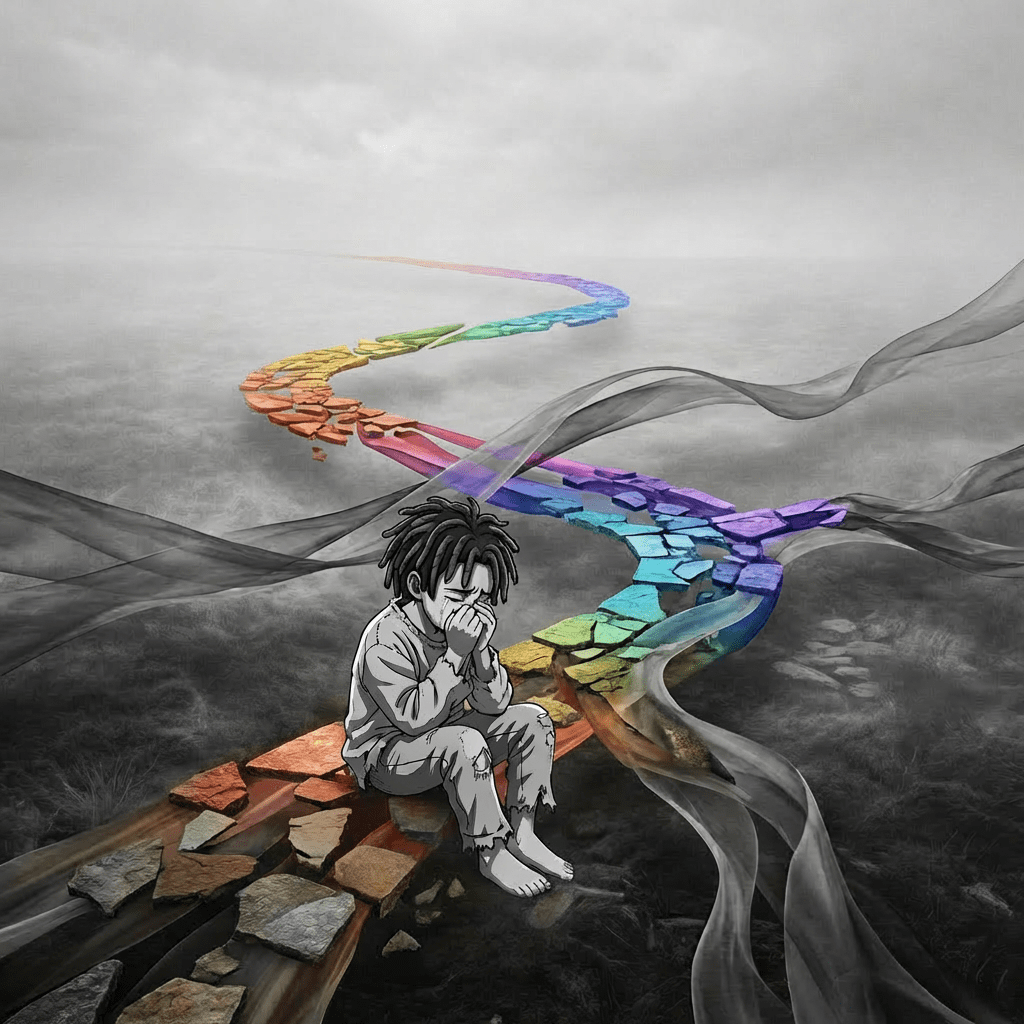 Color entire path with emotional rainbow tones